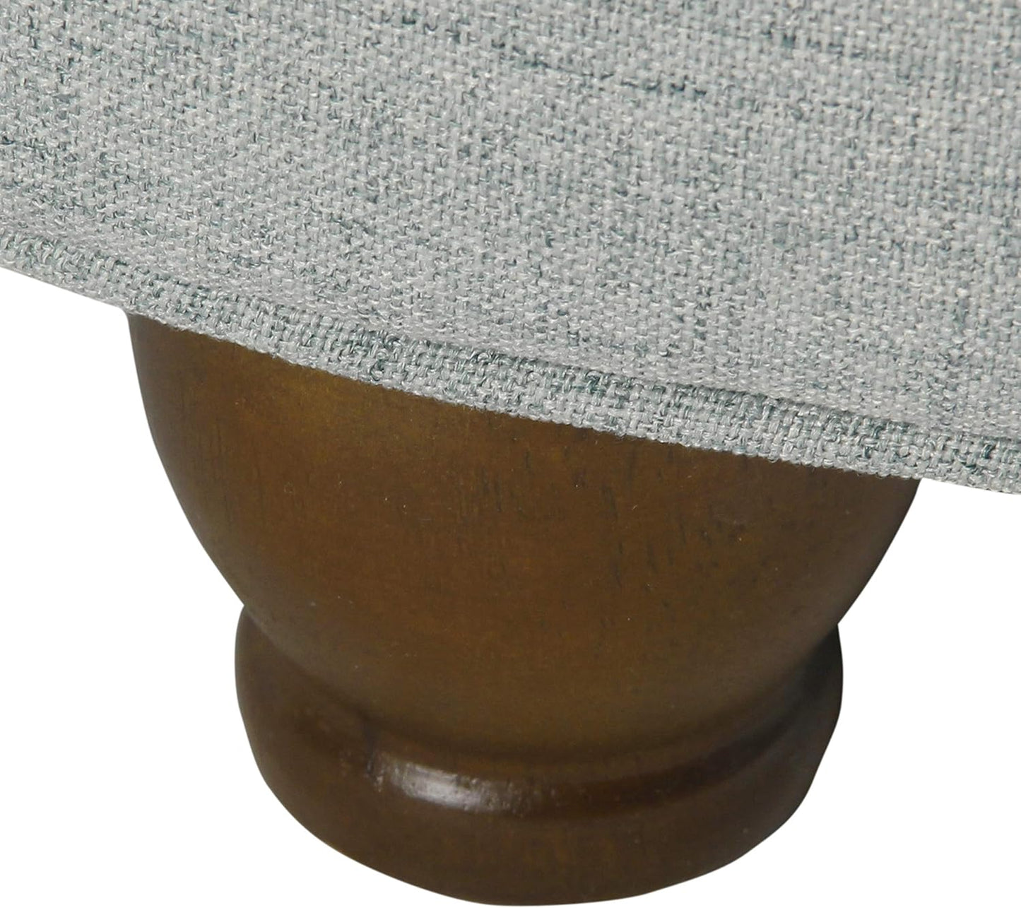 Home Decor | Button Tufted Woven round Storage Ottoman | Ottoman with Storage for Living Room & Bedroom (Light Blue)