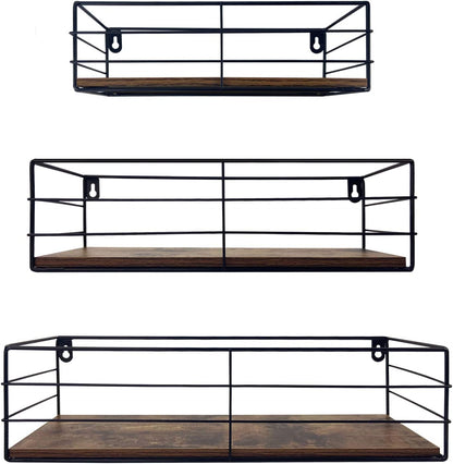Floating Shelves Wall Mounted Set of 3, Hanging Storage Wall Shelf for Bathroom, Living Room, Bedroom, Kitchen Home