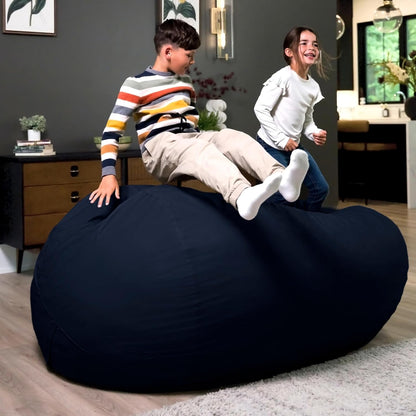 Fuf XL Foam Filled Bean Bag Chair with Removable Cover, Cobalt Lenox, Durable Woven Polyester, 5 Feet Giant