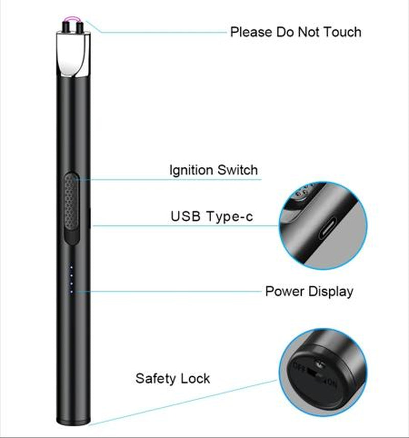 1PCS Windproof USB Rechargeable Metal Arc Lighter , Suitable for Candles, Gas Stoves, Outdoor Kitchens, Barbecues, Camping - 170Mah Battery, Home Gadgets, Ideal for Valentine'S Day and New Year'S Gifts