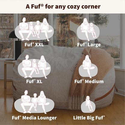 Fuf XL Foam Filled Bean Bag Chair with Removable Cover, Cobalt Lenox, Durable Woven Polyester, 5 Feet Giant